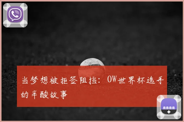 当梦想被拒签阻挡：OW世界杯选手的辛酸故事